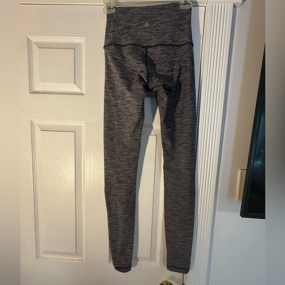 Lululemon high waisted active grey cotton blend leggings size 2